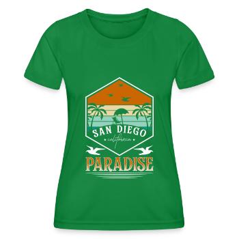 Beach Sea Palm Breeze - Women's Functional T-Shirt - kelly green - Front - AI Model Female 172 dark (172cm)