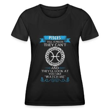 Tierkreiszeichen Wasser Konstellation Astro - Frauen Funktions-T-Shirt - Schwarz - Vorne - AI Model Female 172 light (172cm)