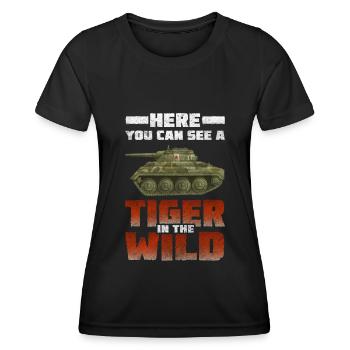 Krieg Panzerkampfwagen Waffen Bundeswehr - Frauen Funktions-T-Shirt - Schwarz - Vorne - AI Model Female 172 light (172cm)
