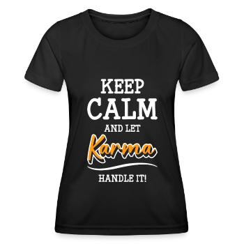 Attitude karma - T-shirt sport Femme - noir - Devant - AI Model Female 172 light (172cm)