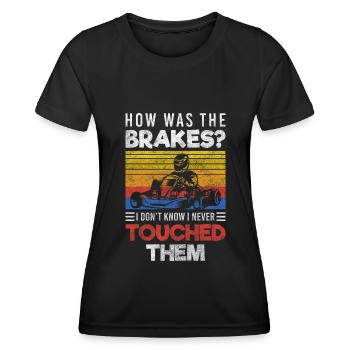 Course de piste de kart à pédales - T-shirt sport Femme - noir - Devant - AI Model Female 172 light (172cm)
