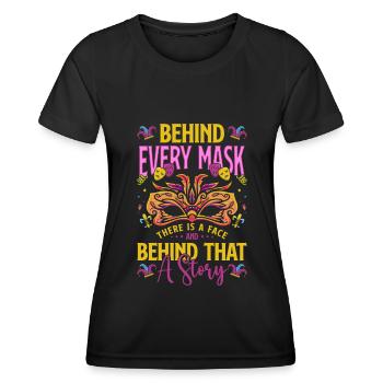 Festival de Costume de Masque Masqué - T-shirt sport Femme - noir - Devant - AI Model Female 172 light (172cm)