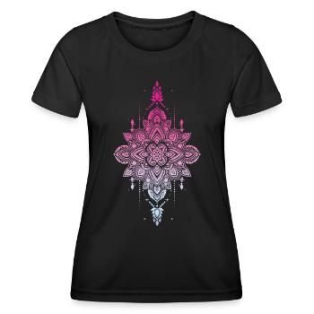 Mandala bunt - Frauen Funktions-T-Shirt - Schwarz - Vorne - AI Model Female 172 light (172cm)