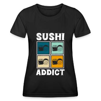 Japan Nigiri Stäbchen - Frauen Funktions-T-Shirt - Schwarz - Vorne - AI Model Female 172 light (172cm)