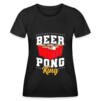 Beerpong Party Trinkspiel Besaufen - Frauen Funktions-T-Shirt - Schwarz - Vorne - AI Model Female 172 light (172cm)
