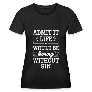 Saveur des boissons au gin - T-shirt sport Femme - noir - Devant - AI Model Female 172 light (172cm)