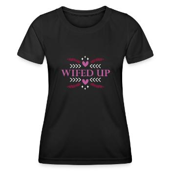 Wifed Engagement-Vorschlag Spruch - Frauen Funktions-T-Shirt - Schwarz - Vorne - AI Model Female 172 light (172cm)