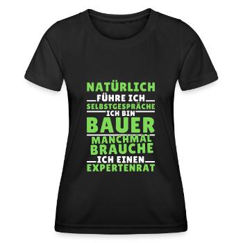 Ich führe Selbstgespräche - Bauer Edition - Frauen Funktions-T-Shirt - Schwarz - Vorne - AI Model Female 172 light (172cm)