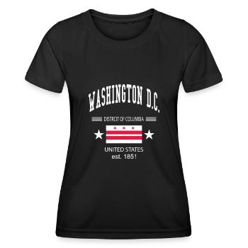 Washington D.C. - T-shirt sport Femme - noir - Devant - AI Model Female 172 light (172cm)