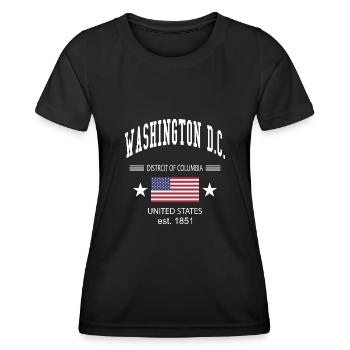Washington D.C. - T-shirt sport Femme - noir - Devant - AI Model Female 172 light (172cm)