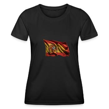 Spain Flag Flag - Women's Functional T-Shirt - black - Front - AI Model Female 172 light (172cm)
