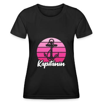 Segeln Seglerin Kapitänin - Frauen Funktions-T-Shirt - Schwarz - Vorne - AI Model Female 172 light (172cm)