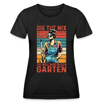 Garten Geschenk Gärtnerin Geburtstag Geschenk - Frauen Funktions-T-Shirt - Schwarz - Vorne - AI Model Female 172 light (172cm)