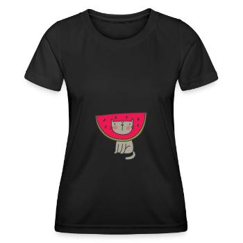Cat in watermelon | Bestseller | - Women's Functional T-Shirt - black - Front - AI Model Female 172 light (172cm)
