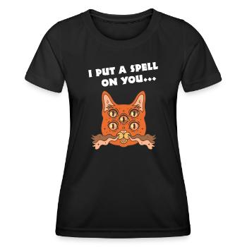 I Put A Spell On You Cat Halloween Costume Party - T-shirt sport Femme - noir - Devant - AI Model Female 172 light (172cm)
