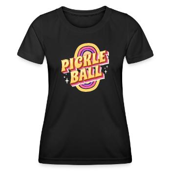 Pickleball rétro Vintage Pickle Ball - T-shirt sport Femme - noir - Devant - AI Model Female 172 light (172cm)