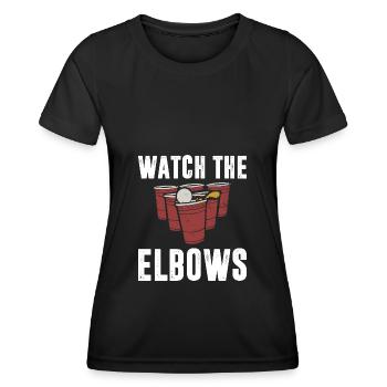 Beer pong watch the elbows - Frauen Funktions-T-Shirt - Schwarz - Vorne - AI Model Female 172 light (172cm)