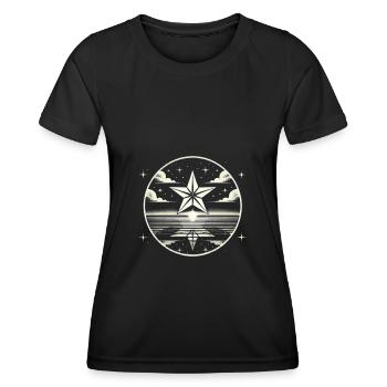 Himmelskörper, Geschenkidee, Sternenhimmel Komet L - Frauen Funktions-T-Shirt - Schwarz - Vorne - AI Model Female 172 light (172cm)