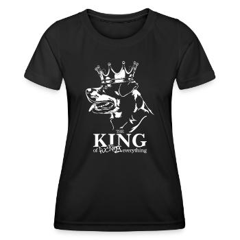Rottweiler Roi de tout Chiens Disant - T-shirt sport Femme - noir - Devant - AI Model Female 172 light (172cm)
