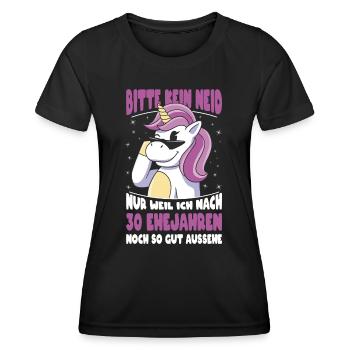 Perlenhochzeit 30 Jahre Verheiratet Ehe Jubiläum - Frauen Funktions-T-Shirt - Schwarz - Vorne - AI Model Female 172 light (172cm)