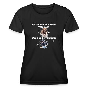 Qu’y a-t-il de mieux qu’un laboratoire ? Deux Lab Retriever - T-shirt sport Femme - noir - Devant - AI Model Female 172 light (172cm)
