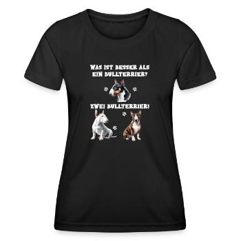 W. ist besser als ein Bullterrier zwei Bullterrier - Frauen Funktions-T-Shirt - Schwarz - Vorne - AI Model Female 172 light (172cm)