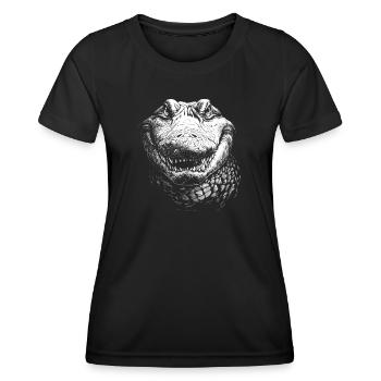 Alligator Portrait Predator Animals Animal - Women's Functional T-Shirt - black - Front - AI Model Female 172 light (172cm)