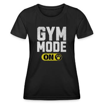 Mode salle de sport activé - T-shirt sport Femme - noir - Devant - AI Model Female 172 light (172cm)