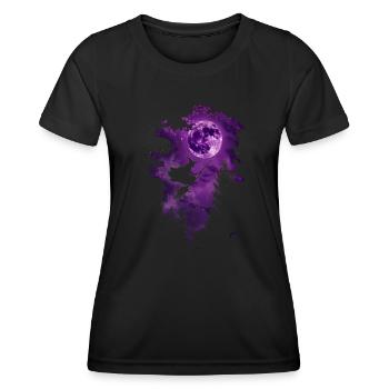 Witch Broom Halloween Purple Moon - Women's Functional T-Shirt - black - Front - AI Model Female 172 light (172cm)