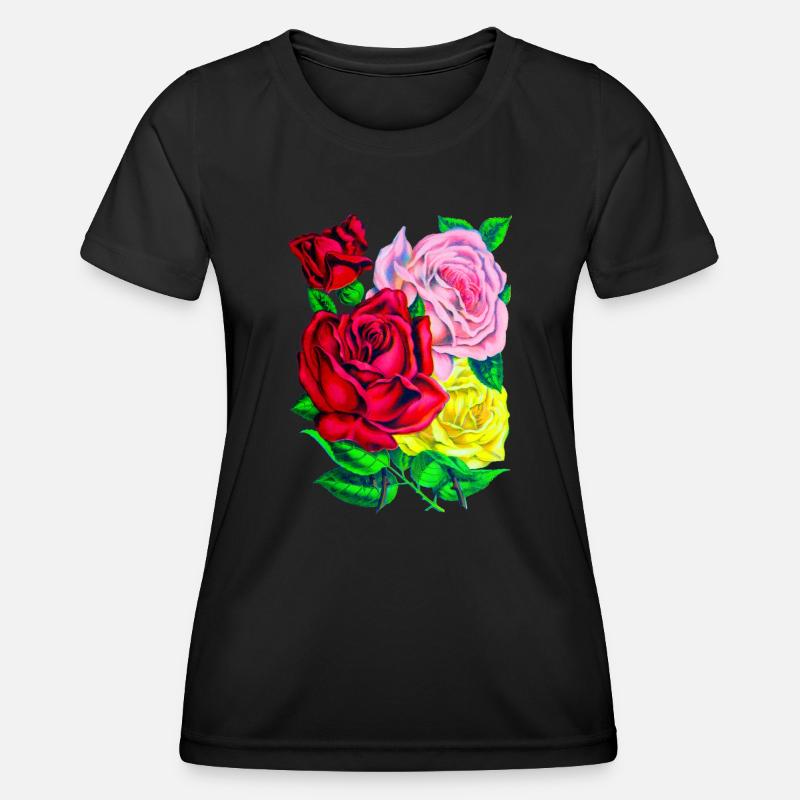 Roses - Women's Functional T-Shirt - black