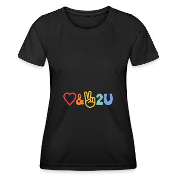Amour et paix pour vous - Paix - T-shirt sport Femme - noir - Devant - AI Model Female 172 light (172cm)