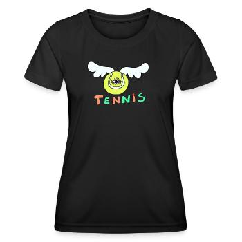 Tennis ball - Women's Functional T-Shirt - black - Front - AI Model Female 172 light (172cm)