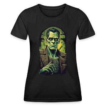 Durstiger Ghul Halloween Bierliebhaber Fun - Frauen Funktions-T-Shirt - Schwarz - Vorne - AI Model Female 172 light (172cm)