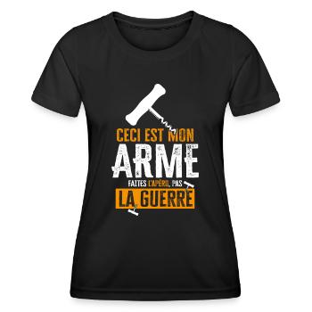 Citation drôle apéro beauf apéritif apéro rigolo - T-shirt sport Femme - noir - Devant - AI Model Female 172 light (172cm)