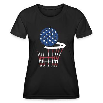 Sport Us Flag Netball - Women's Functional T-Shirt - black - Front - AI Model Female 172 light (172cm)