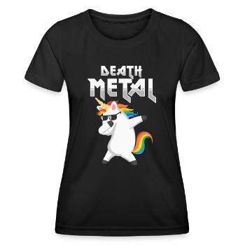 Death Metal Unicorn Hard Rock Music Festival - Women's Functional T-Shirt - black - Front - AI Model Female 172 light (172cm)