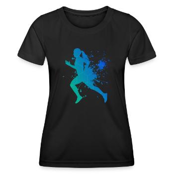 Course de fitness féminine Course à pied Cross Country - T-shirt sport Femme - noir - Devant - AI Model Female 172 light (172cm)