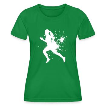 Fitness Cross Country Running Jogging Laufen - Women's Functional T-Shirt - kelly green - Front - AI Model Female 172 dark (172cm)