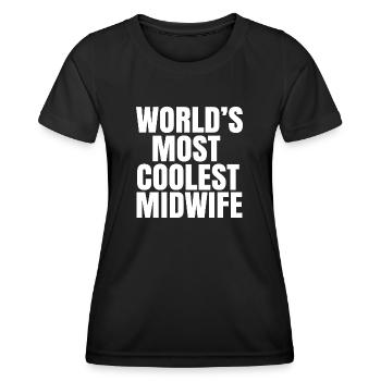 world's coolest midwife - Women's Functional T-Shirt - black - Front - AI Model Female 172 light (172cm)