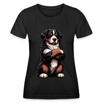 Berner Sennenhund Sennenhunde Sennen Besitzer - Frauen Funktions-T-Shirt - Schwarz - Vorne - AI Model Female 172 light (172cm)