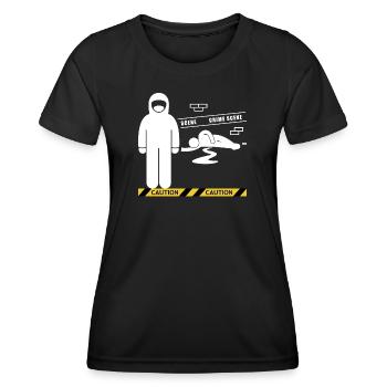 Tatort Forensics T-Shirt - Frauen Funktions-T-Shirt - Schwarz - Vorne - AI Model Female 172 light (172cm)