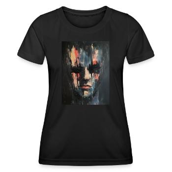 Abstract painting of a face - Women's Functional T-Shirt - black - Front - AI Model Female 172 light (172cm)