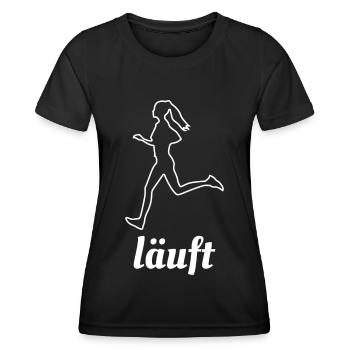 läuft Joggen Laufen Laufshirt - Frauen Funktions-T-Shirt - Schwarz - Vorne - AI Model Female 172 light (172cm)