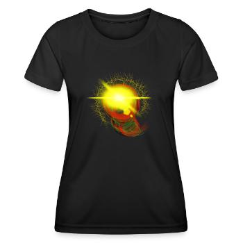 Flash de lumière néon balle flash art abstrait - T-shirt sport Femme - noir - Devant - AI Model Female 172 light (172cm)