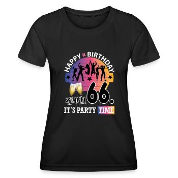 Geburtstag 66 Party People Fete Dancing Tanzen - Frauen Funktions-T-Shirt - Schwarz - Vorne - AI Model Female 172 light (172cm)
