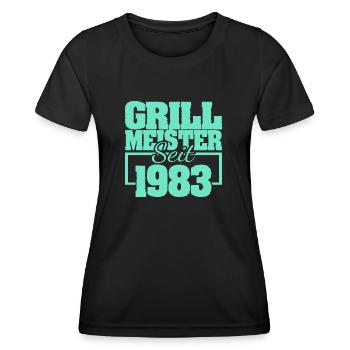 1983 - Frauen Funktions-T-Shirt - Schwarz - Vorne - AI Model Female 172 light (172cm)