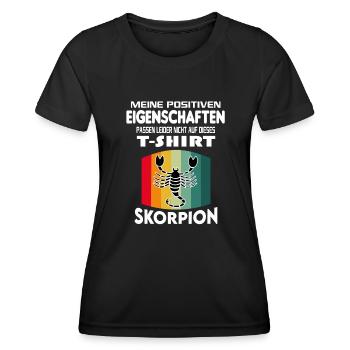 Geburtstag Sternzeichen Retro Skorpion - Frauen Funktions-T-Shirt - Schwarz - Vorne - AI Model Female 172 light (172cm)