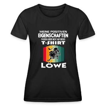 Geburtstag Sternzeichen Retro Löwe - Frauen Funktions-T-Shirt - Schwarz - Vorne - AI Model Female 172 light (172cm)