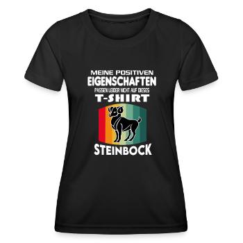 Geburtstag Sternzeichen Retro Steinbock - Frauen Funktions-T-Shirt - Schwarz - Vorne - AI Model Female 172 light (172cm)