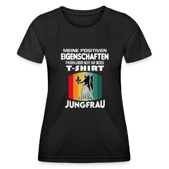 Geburtstag Sternzeichen Retro Jungfrau - Frauen Funktions-T-Shirt - Schwarz - Vorne - AI Model Female 172 light (172cm)